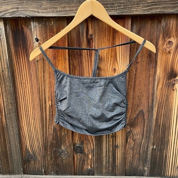 NIA The Brand Size X-Small Workout Racer Back Tank Gray Bra Rouched - Picture 2 of 7
